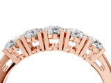 Rose gold Five-Stone Round Diamond Prong Set White Gold Band_6