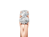 Rose gold Five-Stone Round Diamond Prong Set White Gold Band_7