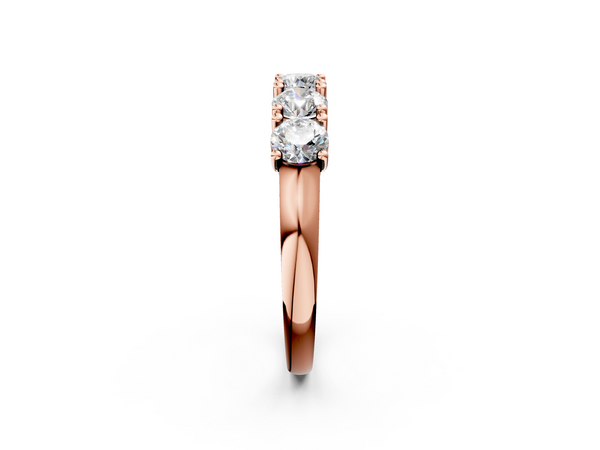 Rose gold Five-Stone Round Diamond Prong-Set White Gold Band