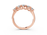 Rose gold Five-Stone Round Diamond Prong-Set White Gold Band_85