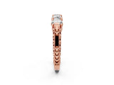 Rose gold Five-Stone Round Diamond Shared Prong Milgrain Band_6