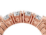 Rose gold Five-Stone Round Diamond Shared Prong Milgrain Band_8