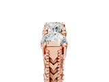 Rose gold Five-Stone Round Diamond Shared Prong Milgrain Band_9