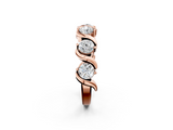 Rose gold Five-Stone Round Diamond Wave Band with Shared Prong Setting_6