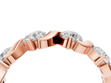 Rose gold Five-Stone Round Diamond Wave Band with Shared Prong Setting_8