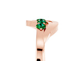 Rose gold Five-Stone Round Emerald Crossover Band with Prong Setting_23