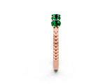 Rose gold Five-Stone Round Emerald Prong-Set Band_20