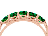 Rose gold Five-Stone Round Emerald Prong-Set Band_22