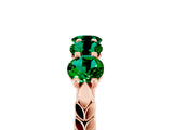 Rose gold Five-Stone Round Emerald Prong-Set Band_23