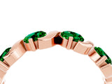 Rose gold Five-Stone Round Emerald Wave Band with Shared Prong Setting_10