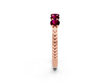 Rose gold Five-Stone Round Garnet Prong-Set Band_20