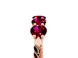 Rose gold Five-Stone Round Garnet Prong-Set Band_23