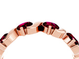 Rose gold Five-Stone Round Garnet Wave Band with Shared Prong Setting_10
