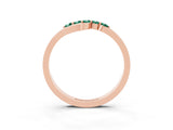 Rose gold Five-Stone Round Green Sapphire Crossover Band with Prong Setting_21