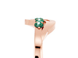 Rose gold Five-Stone Round Green Sapphire Crossover Band with Prong Setting_23