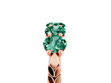 Rose gold Five-Stone Round Green Sapphire Prong-Set Band_23