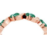 Rose gold Five-Stone Round Green Sapphire Wave Band with Shared Prong Setting_10