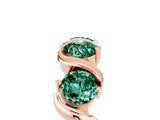 Rose gold Five-Stone Round Green Sapphire Wave Band with Shared Prong Setting_11