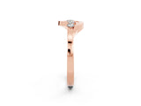 Rose gold Five-Stone Round Moissanite Crossover Band with Prong Setting_20