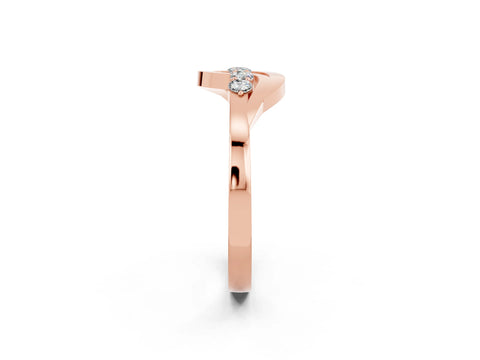 Rose gold Five-Stone Round Moissanite Crossover Band with Prong Setting_20