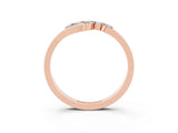 Rose gold Five-Stone Round Moissanite Crossover Band with Prong Setting_21