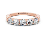 Rose gold Five-Stone Round Moissanite Prong-Set Band_18