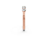 Rose gold Five-Stone Round Moissanite Prong-Set Band_20