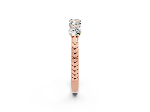 Rose gold Five-Stone Round Moissanite Prong-Set Band