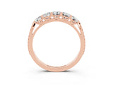 Rose gold Five-Stone Round Moissanite Prong-Set Band_21
