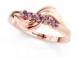 Rose gold Five-Stone Round Morganite Crossover Band with Prong Setting_19