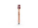 Rose gold Five-Stone Round Morganite Prong-Set Band_20