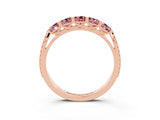 Rose gold Five-Stone Round Morganite Prong-Set Band_21