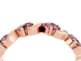 Rose gold Five-Stone Round Morganite Wave Band with Shared Prong Setting_10