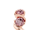 Rose gold Five-Stone Round Morganite Wave Band with Shared Prong Setting_11