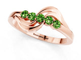 Rose gold Five-Stone Round Peridot Crossover Band with Prong Setting_19