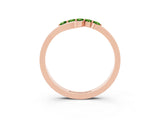 Rose gold Five-Stone Round Peridot Crossover Band with Prong Setting_21