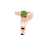 Rose gold Five-Stone Round Peridot Crossover Band with Prong Setting_23