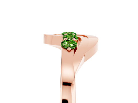 Rose gold Five-Stone Round Peridot Crossover Band with Prong Setting_23
