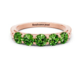 Rose gold Five-Stone Round Peridot Prong-Set Band_18