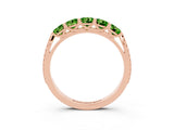 Rose gold Five-Stone Round Peridot Prong-Set Band_21