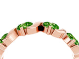Rose gold Five-Stone Round Peridot Wave Band with Shared Prong Setting_10