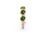 Rose gold Five-Stone Round Peridot Wave Band with Shared Prong Setting_8