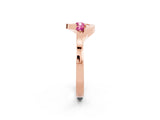 Rose gold Five-Stone Round Pink Sapphire Crossover Band with Prong Setting_20