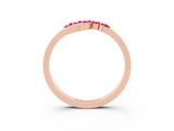 Rose gold Five-Stone Round Pink Sapphire Crossover Band with Prong Setting_21
