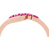 Rose gold Five-Stone Round Pink Sapphire Crossover Band with Prong Setting_22