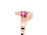 Rose gold Five-Stone Round Pink Sapphire Crossover Band with Prong Setting_23
