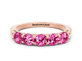 Rose gold Five-Stone Round Pink Sapphire Prong-Set Band_18