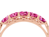 Rose gold Five-Stone Round Pink Sapphire Prong-Set Band_22