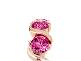 Rose gold Five-Stone Round Pink Sapphire Wave Band with Shared Prong Setting_11