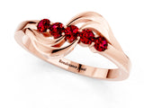 Rose gold Five-Stone Round Ruby Crossover Band with Prong Setting_19